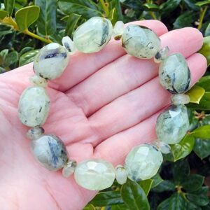 Prehnite Beaded Gemstone Bracelet, Chunky Light Green Gemstone Stretch Bracelet, Stacking Bracelets, 7 Inch Bracelet, Spring Summer Bracelet Prehnite Beaded Gemstone Bracelet, Chunky Light Green Gemstone Stretch Bracelet, Stacking Bracelets, 7 Inch Bracelet, Spring Summer Bracelet