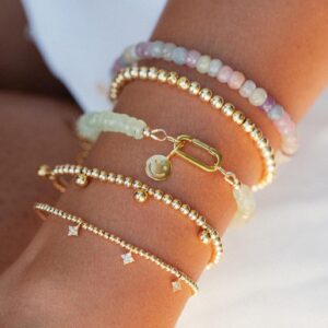 Prehnite beaded bracelet | Green prehnite jewelry | [EBPP1289] Beaded prehnite bracelet. Prehnite Crystal Gemstone | *BSS