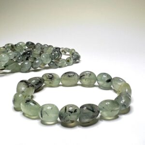 Prehnite Crystal Bracelet: Tumbled Gemstone Beaded Bracelet Prehnite Crystal Bracelet: Tumbled Gemstone Beaded Bracelet
