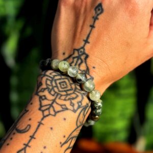 Prehnite w/ Epidote bracelet - larger beads - “Heals the Healer" Prehnite w/ Epidote bracelet - larger beads - “Heals the Healer"