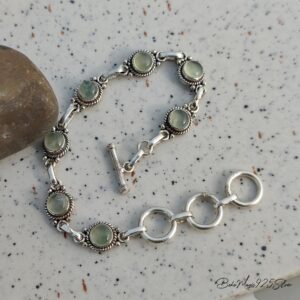 Natural Prehnite Gemstone Bracelet / 925 Sterling Silver Women Jewelry / Handmade Adjustable Bracelet Natural Prehnite Gemstone Bracelet / 925 Sterling Silver Women Jewelry / Handmade Adjustable Bracelet
