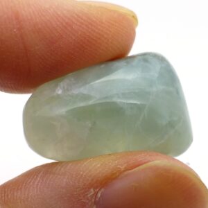 27.665 Carats Virginia Prehnite Cabochon Gemstone Cut Handmade Jon Bowman Lapidary Translucent Green Natural Self Collected GIA Certified