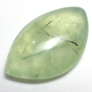 28.865 Carats Prehinite Cabochon Natural Australian Prehnite Translucent Light Green Mint Tourmilinated Black Strands Pendant Jewelry