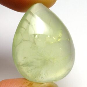 39.665 Carats Prehnite Cabochon Domed Tear Drop Pear Natural Australian Prehinite Translucent Light Green Mint Gemstone Pendant Jewelry