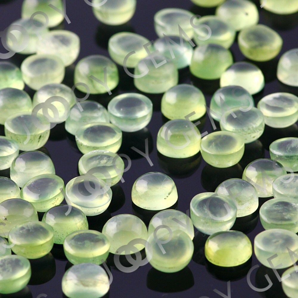 Prehnite Cabochon 6mm Round - Per Stone Prehnite Cabochon 6mm Round - Per Stone