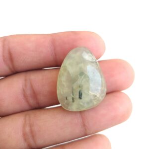 AAA Prehnite Cabochon: 50.3 Carat Oval Gemstone, 29x22x10 MM