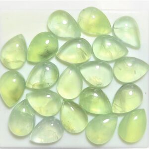 Aaa Prehnite Pear Cabochon Gemstone: Loose Natural Stone