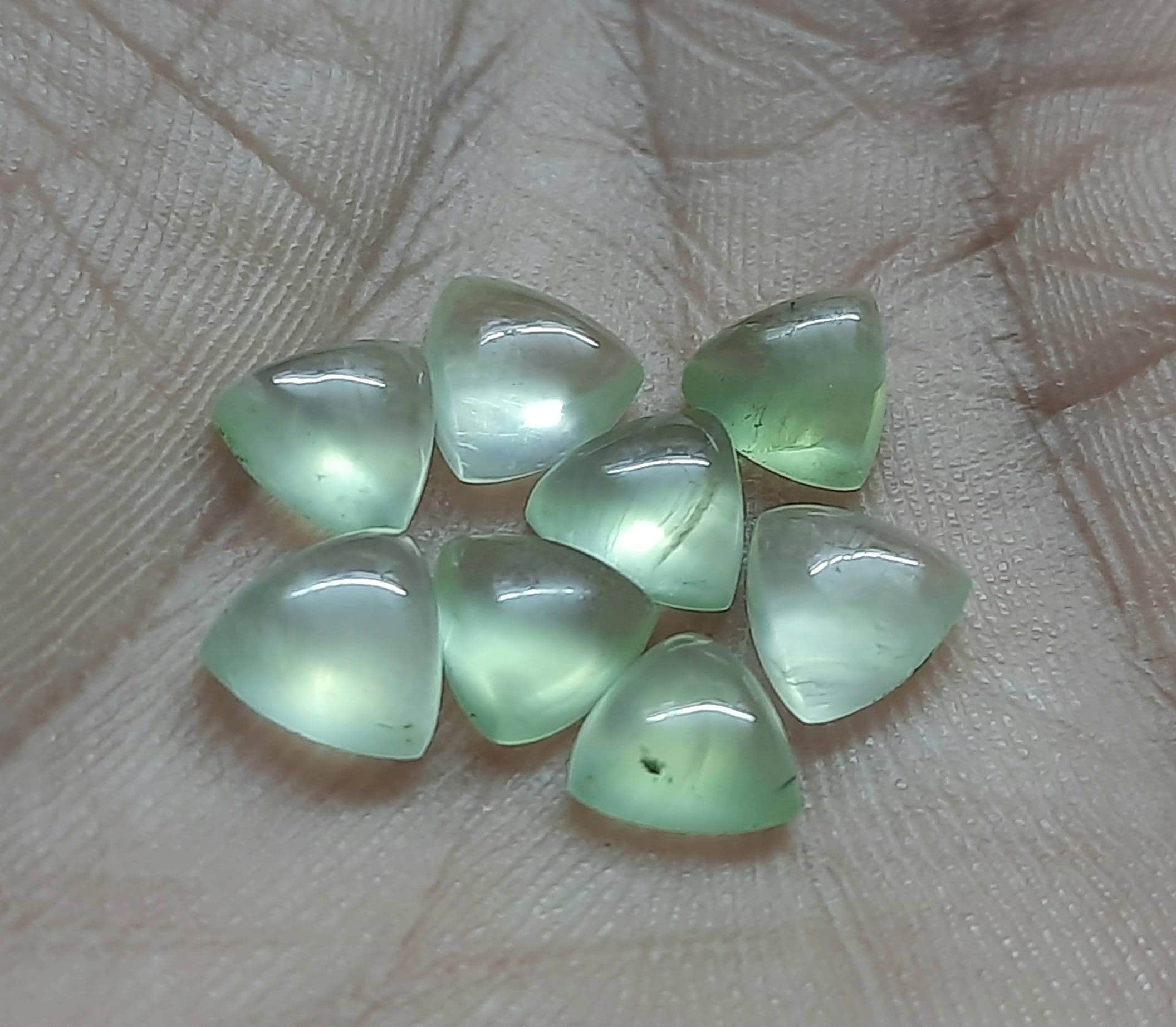 Aaa Prehnite Pear Cabochon: Natural Loose Gemstone