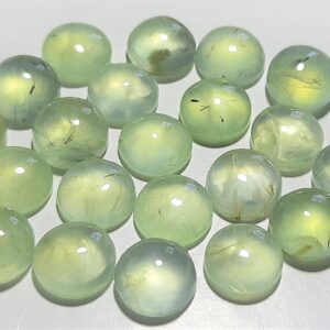 Aaa Prehnite Round Cabochon: Natural Gemstone (5x5 To 20x20 Mm)