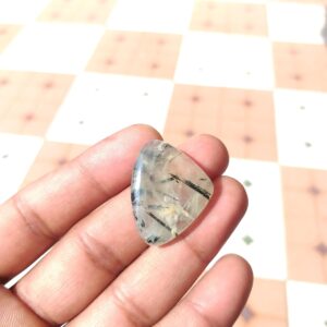Prehnite Gemstone Fancy Cabochon : Natural Stone For Pendant - 40 Carat (30x24x6 mm)