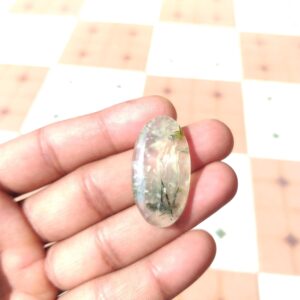 Prehnite Gemstone Cabochon : Oval Shap Gemstone For Jewelry - 37 Carat (36x19x5 mm)