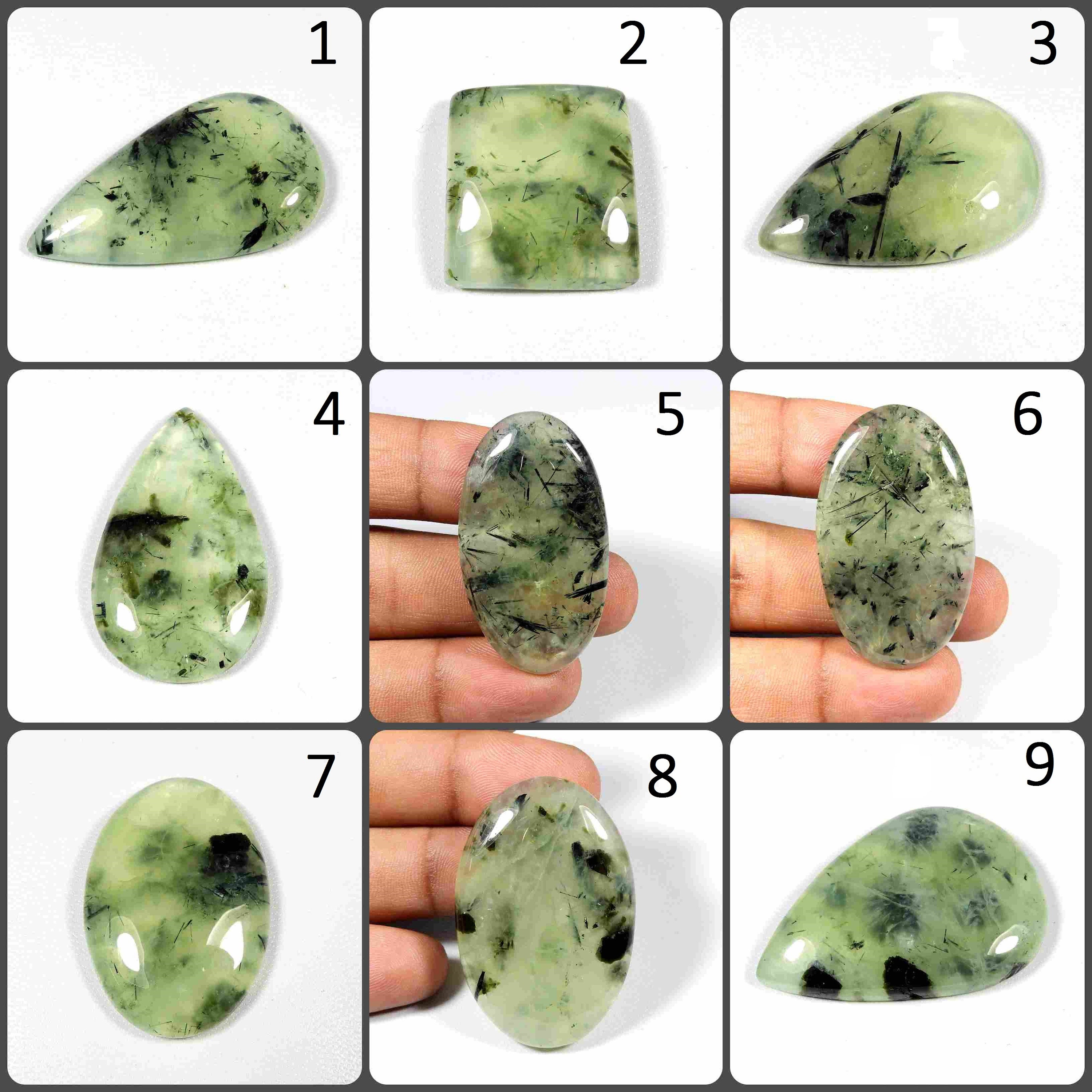 Green Prehnite Cabochon. Natural Green Rutlated Prehnite Gemstone. Black Needle Prehnite. Wholesale Prehnite For Jewelry. Variation Pr-a Green Prehnite Cabochon. Natural Green Rutlated Prehnite Gemstone. Black Needle Prehnite. Wholesale Prehnite For Jewelry. Variation Pr-a
