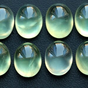 Green Prehnite Cabochon: Oval Gemstone for Jewelry Making