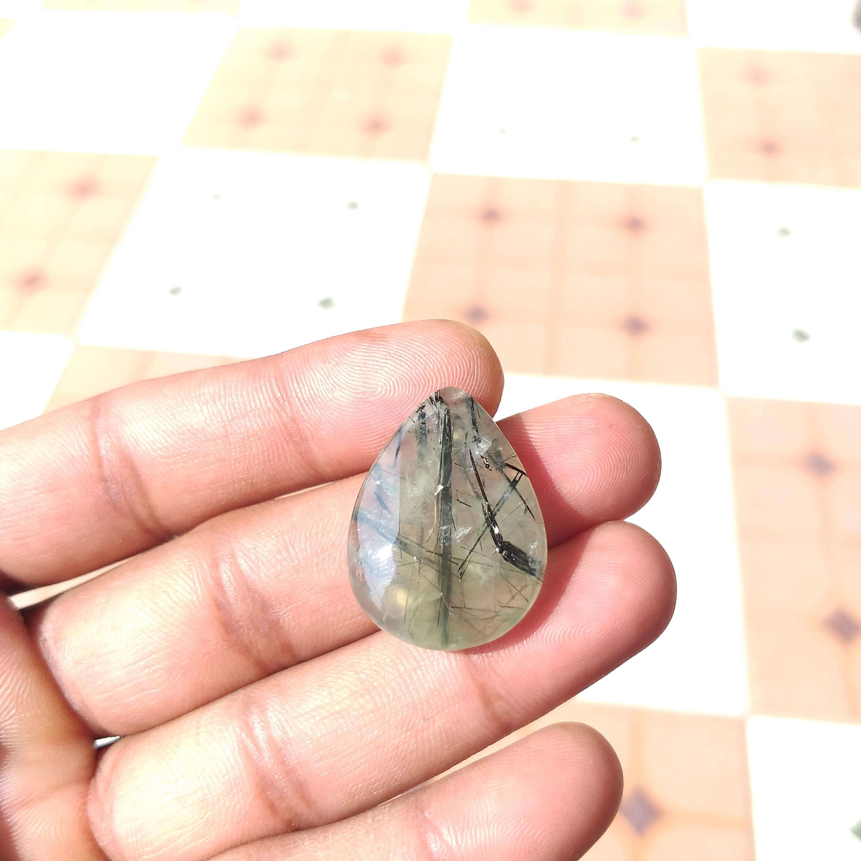 Handmade Prehnite Gemstone Cabochon : Pear Shap Jewelry Stone - 37 Carat (28x21x6 Mm) Handmade Prehnite Gemstone Cabochon : Pear Shap Jewelry Stone - 37 Carat (28x21x6 Mm)