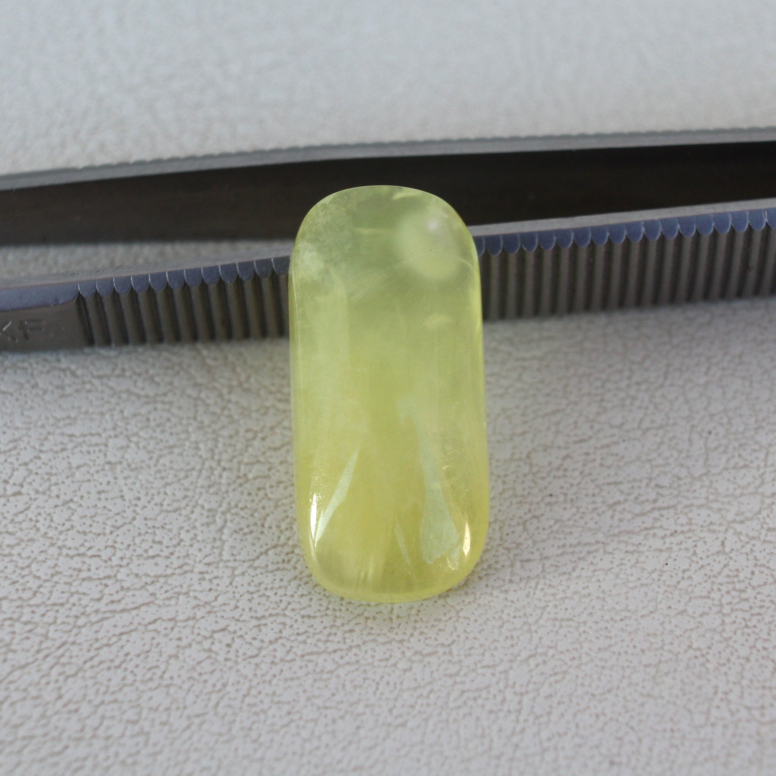 Loose Prehnite Cabochon Gemstone 11x23mm Rectangular Cushion Shape 13.85ct Natural Stone For Jewelry