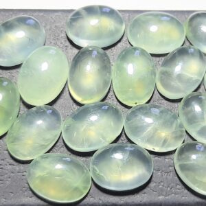 Natural Prehnite Oval Cabochon: Aaa Quality Gemstone (3x5 To 13x18 Mm)