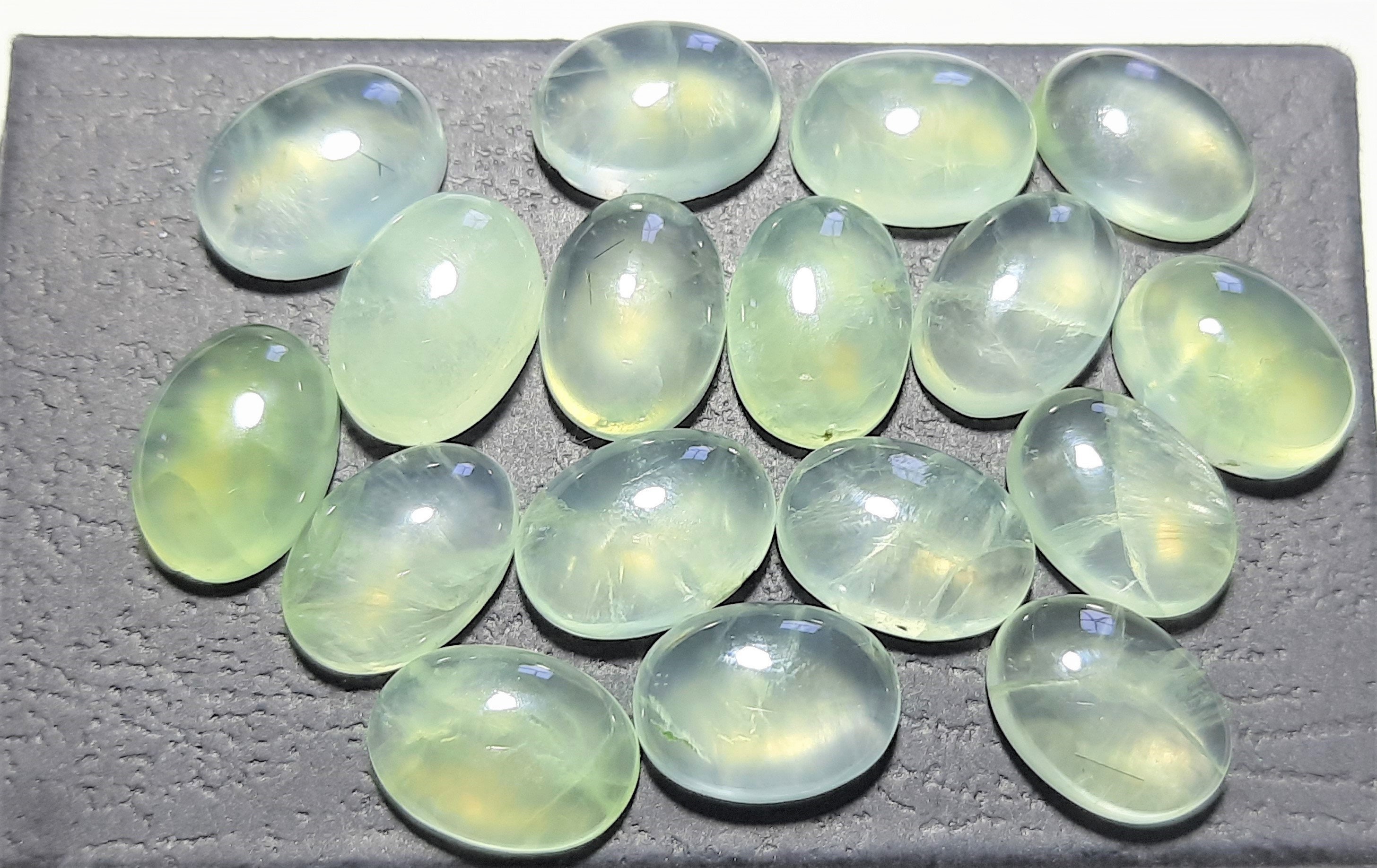 Natural Prehnite Oval Cabochon: Aaa Quality Gemstone (3x5 To 13x18 Mm)