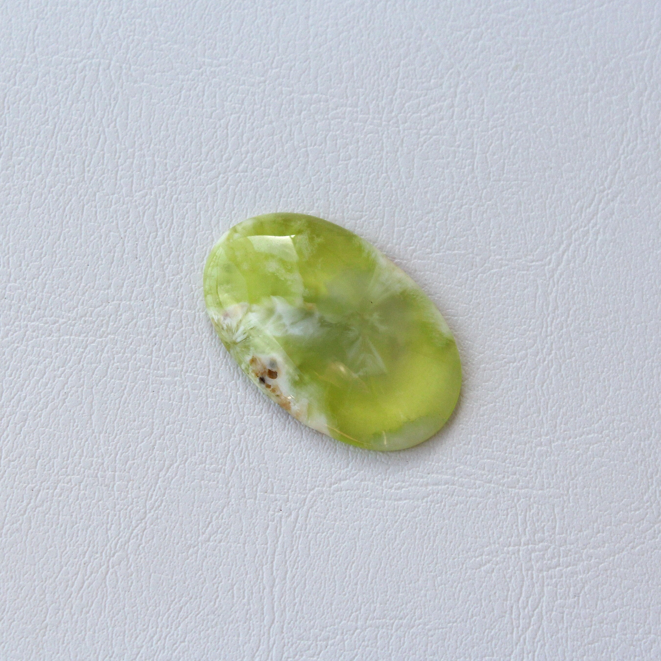 Picture Prehnite Oval Cabochon, Natural Loose Gemstone For Jewelry - 22x50mm, 33.91ct