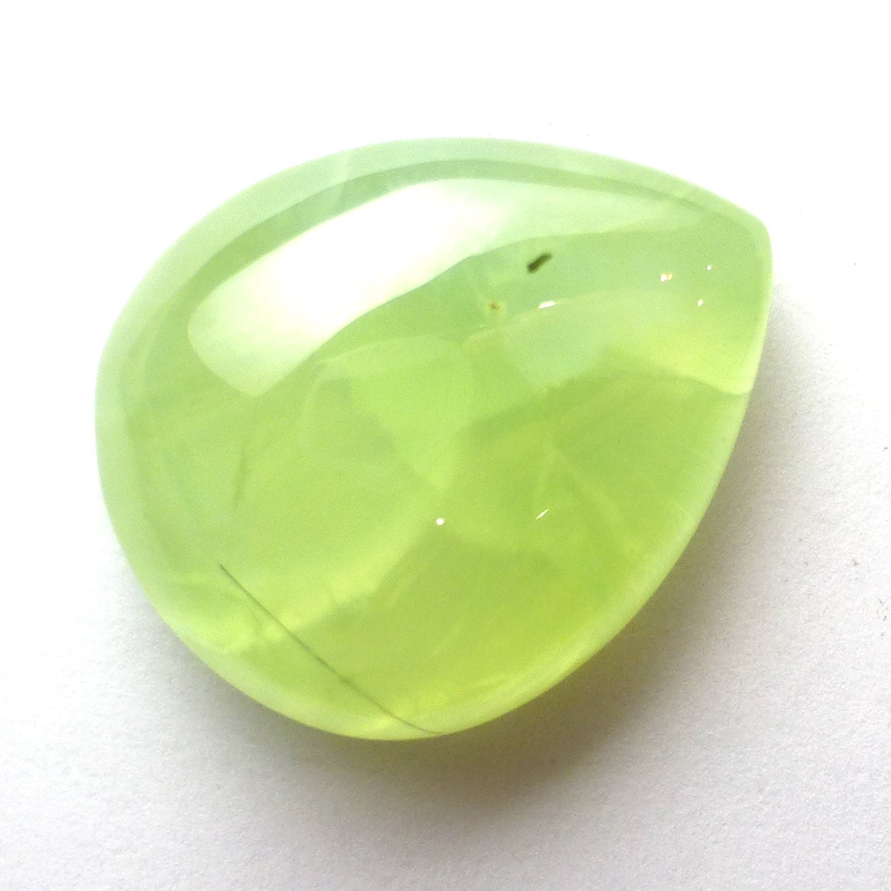 Prehinite Cabochon Domed Tear Drop Pear Natural Australian Prehnite Translucent Light Green Mint Gemstone Gem Aa Grade Pendant Jewelry Style