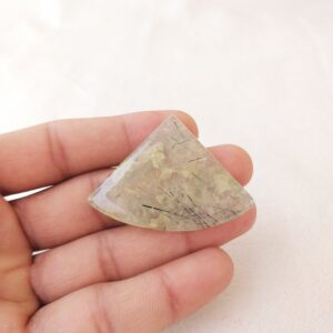 Prehnite Stone Cabochon: 93.7 Carat Fancy Gemstone (49x37x8 MM
