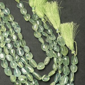 10 Inches High Quality Green Prehnite Smooth Nuggets Beads Strand  8-10 MM Natural Prehnite Gemstone Beads An Amazing Item