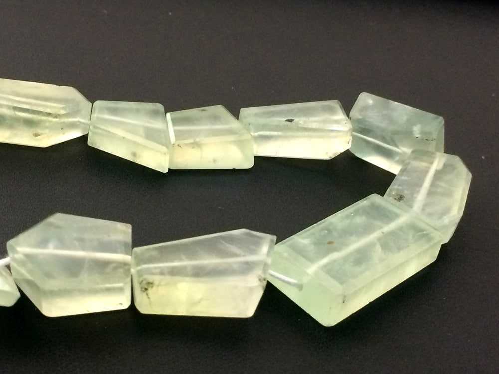 11-26mm Prehnite Beads, Prehnite Plain Tumble Beads, Prehnite Tumble Necklace,prehnite For Jewelry 10 Pieces In 7 Inches - Ks3120