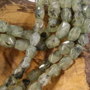 Prehnite 12-18mm Nugget Shaped Gemstone Bead - 15.5 inch strand