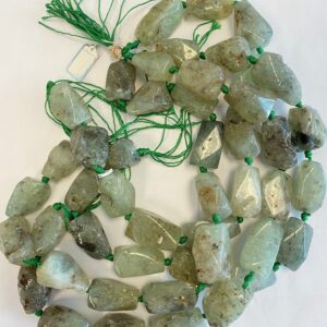 Prehnite 15-30mm Nugget Gemstone beads -- 15.5 inch strand