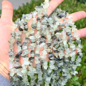 31 Inch Top Quality Natural Green Prehnite Healing Gemstone Free Form 5-8mm Stone Chip Beads For Earrings Bracelet Charm Jewelry Making