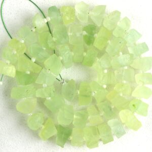 50 Piece Natural Green Prehnite Rough: Drilled Gemstone Beads (6-8 Mm)
