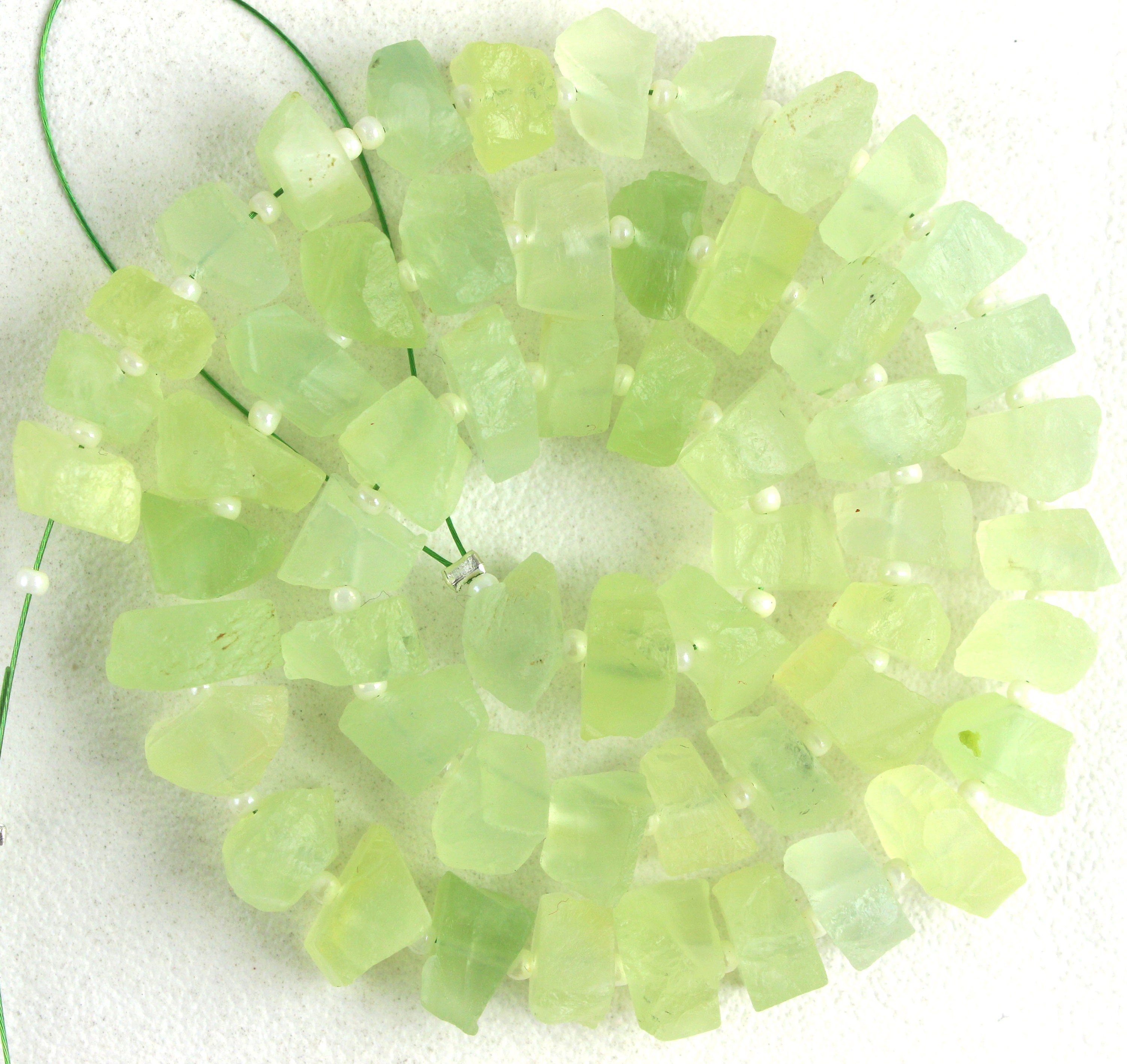 50 Piece Natural Green Prehnite Rough: Drilled Gemstone Beads (6-8 Mm) 50 Piece Natural Green Prehnite Rough: Drilled Gemstone Beads (6-8 Mm)