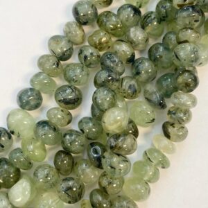 Prehnite (7-12)x(10-14)mm Nugget Natural Gemstone Beads -- 15.5 inch strand