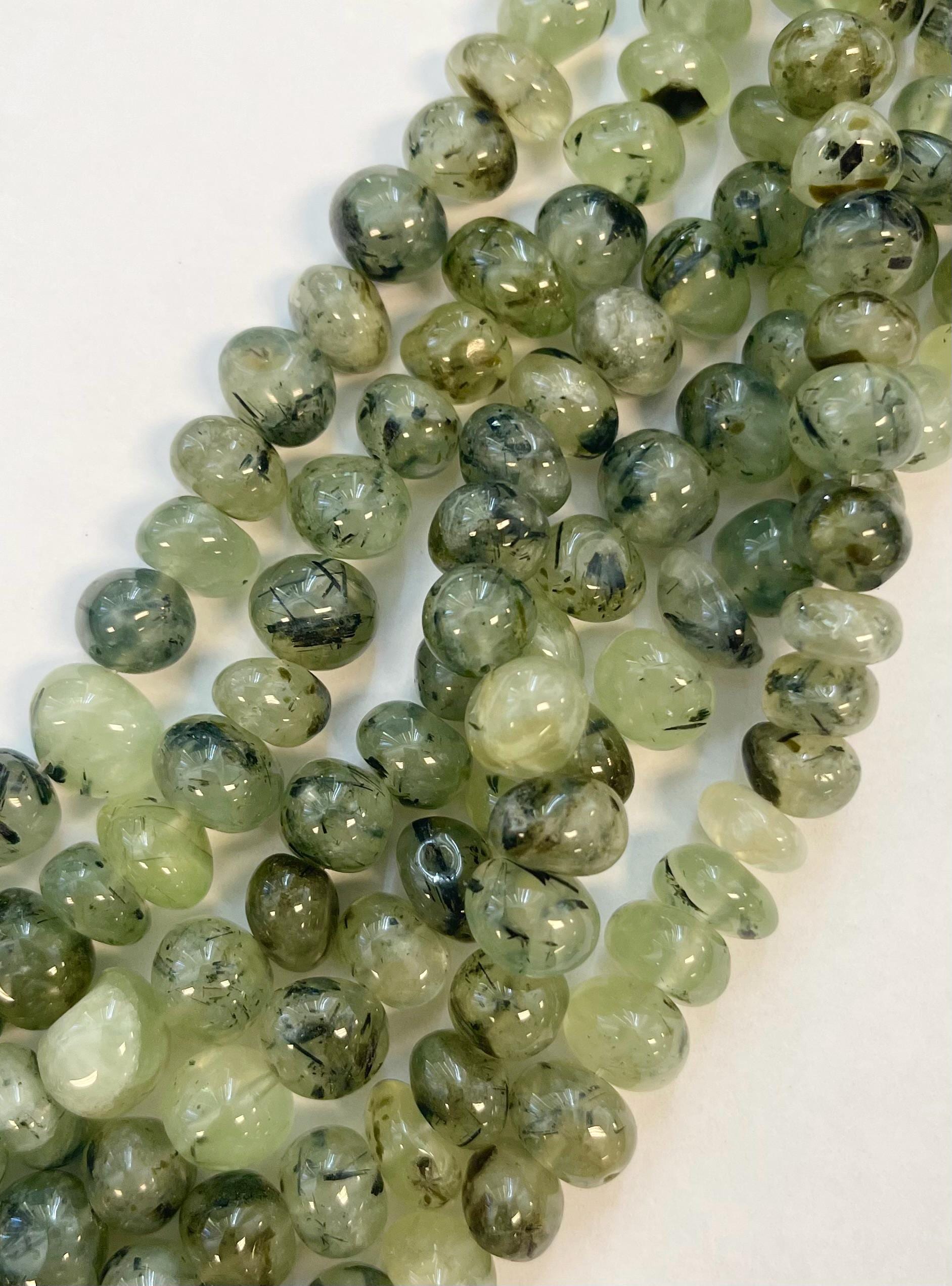 Prehnite (7-12)x(10-14)mm Nugget Natural Gemstone Beads -- 15.5 Inch Strand