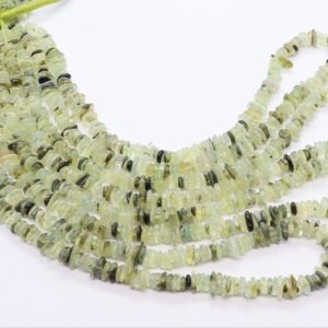 Aaa Natural Moss Prehnite Smooth Raw Nuggets, 5-6 Mm Prehnite Uncut Beads, 16 Inch Plain Prehnite Uncut Tumble Beads Jewelry Making