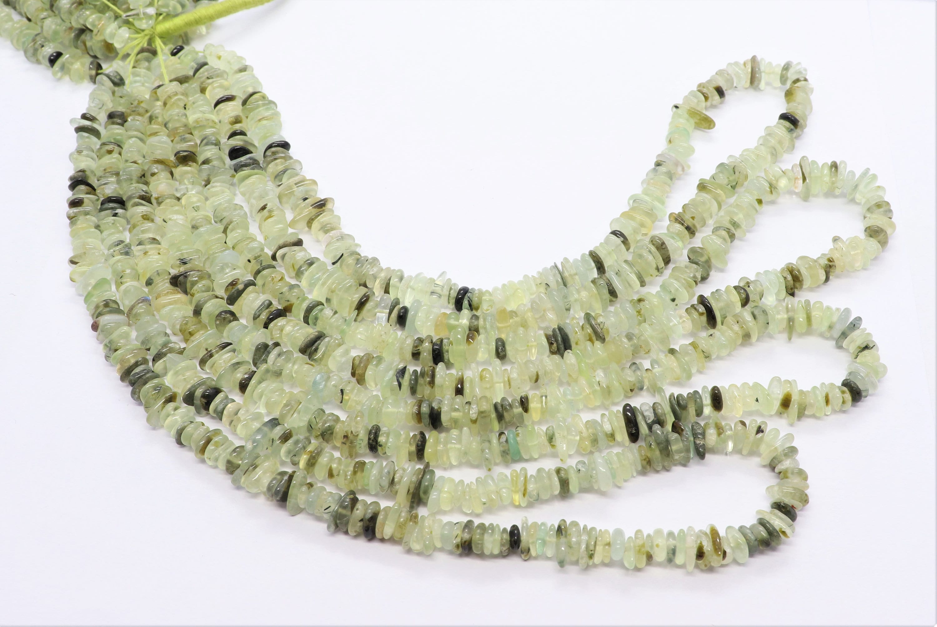Aaa Natural Moss Prehnite Smooth Raw Nuggets, 5-6 Mm Prehnite Uncut Beads, 16 Inch Plain Prehnite Uncut Tumble Beads Jewelry Making