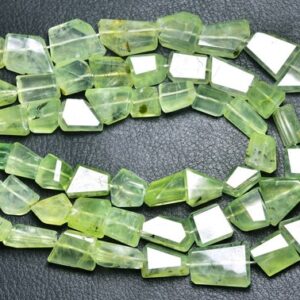 Big Superb Prehnite Nuggets Beads - 8 inches - Natural Beautiful Faceted Prehnite Nuggets - Size is 11 - 18 mm #280
