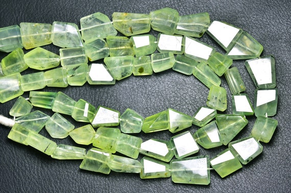 Big Superb Prehnite Nuggets Beads - 8 Inches - Natural Beautiful Faceted Prehnite Nuggets - Size Is 11 - 18 Mm #280 Big Superb Prehnite Nuggets Beads - 8 Inches - Natural Beautiful Faceted Prehnite Nuggets - Size Is 11 - 18 Mm #280