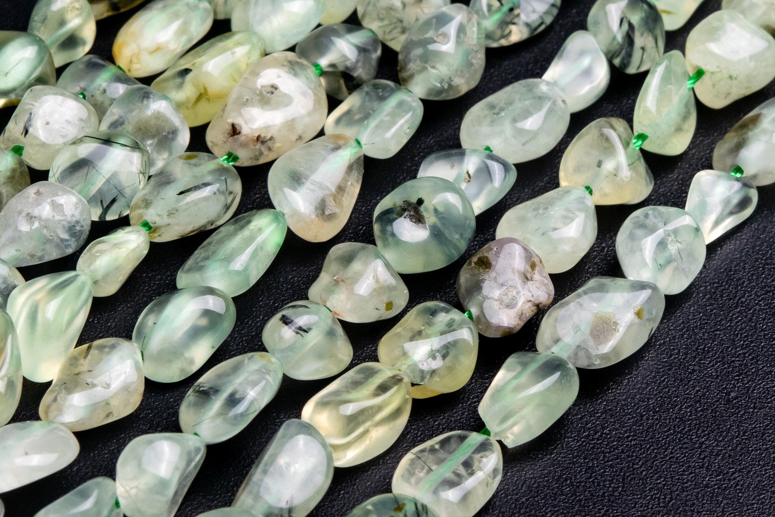 Genuine Natural Prehnite Gemstone Beads 7-9mm Light Green Pebble Nugget A Quality Loose Beads (108417) Genuine Natural Prehnite Gemstone Beads 7-9mm Light Green Pebble Nugget A Quality Loose Beads (108417)