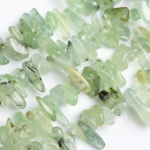 Genuine Natural Light Prehnite Loose Beads Grade Aaa Pebble Chips Shape 4-10mm