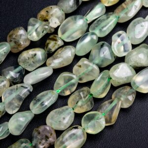 Genuine Natural Prehnite Loose Beads Pebble Nugget Shape 7-9mm