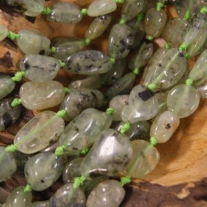 Green Prehnite Nugget Shaped Natural Gemstone Bead-Assorted Sizes~ -15.5 inch strand-