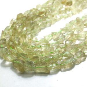 Natural Prehnite Beads, Green Prehnite Rough Nugget Pebble Chunks Gemstone Beads - Pgs151