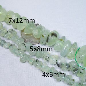 Natural Prehnite Chip beads. Light green gemstone beads. Healing stone beads 16''