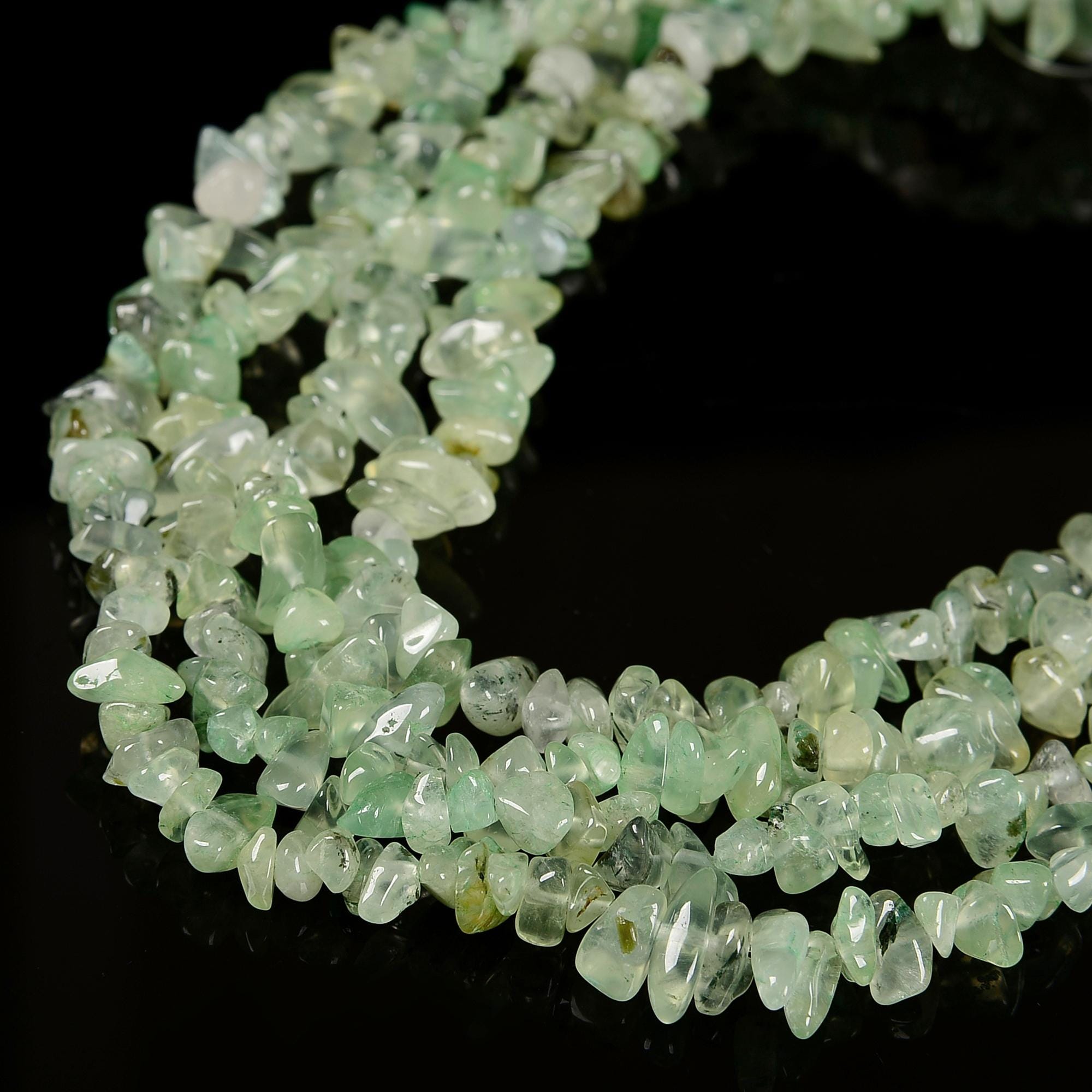 Natural Prehnite Irregular Pebble Nugget Chips Beads Size 7-8mm 32" Strand Natural Prehnite Irregular Pebble Nugget Chips Beads Size 7-8mm 32" Strand