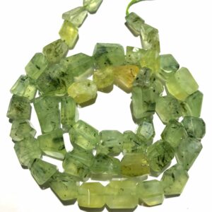 Natural Prehnite Laser Cut Nuggets Beads 20” Prehnite Faceted Nuggets Shape Bead 8-10mm Green Prehnite Gemstone Beads Semiprecious Gems Bead