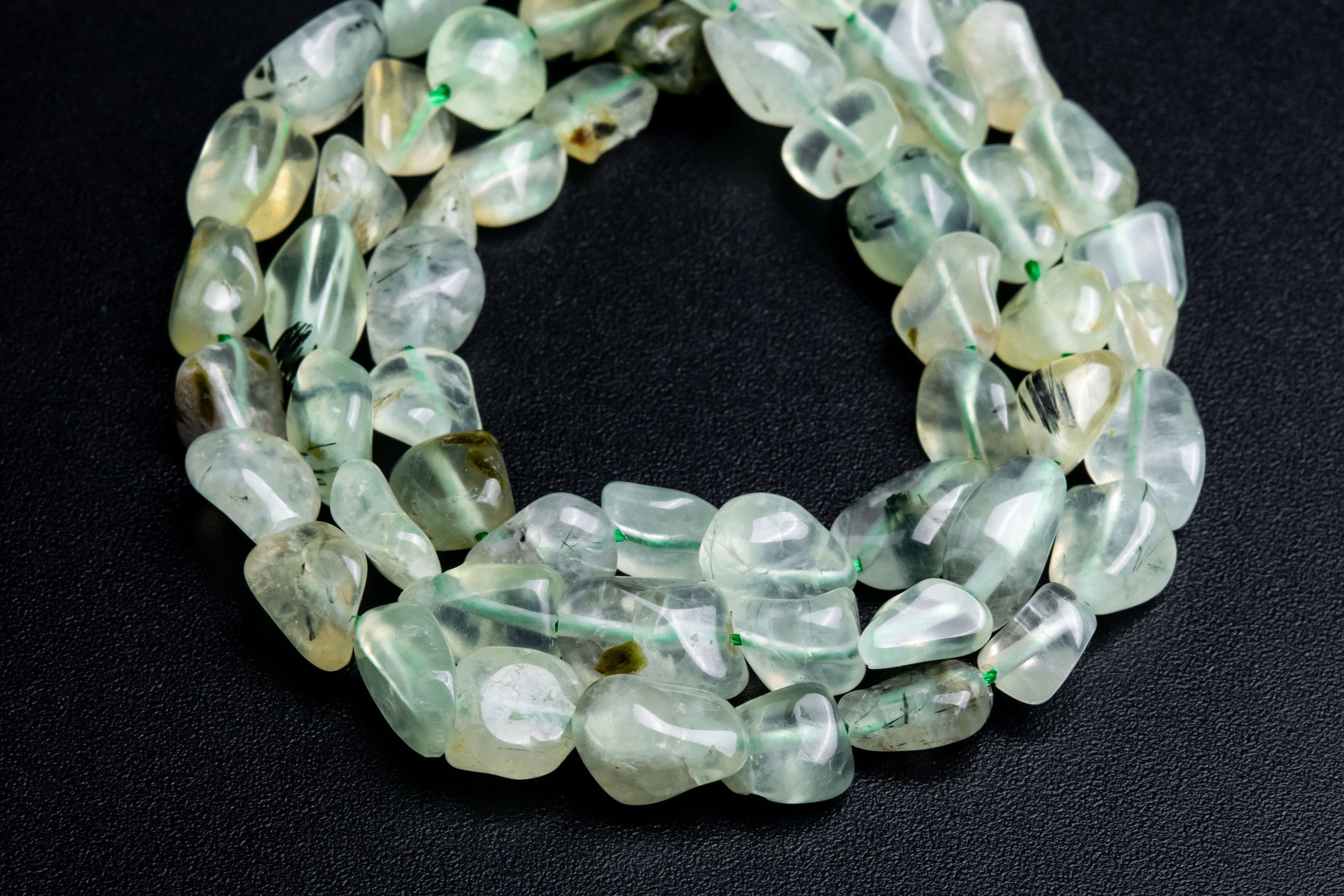 Natural Light Green Prehnite Gemstone Grade A Pebble Nugget 7-9mm Loose Beads Natural Light Green Prehnite Gemstone Grade A Pebble Nugget 7-9mm Loose Beads