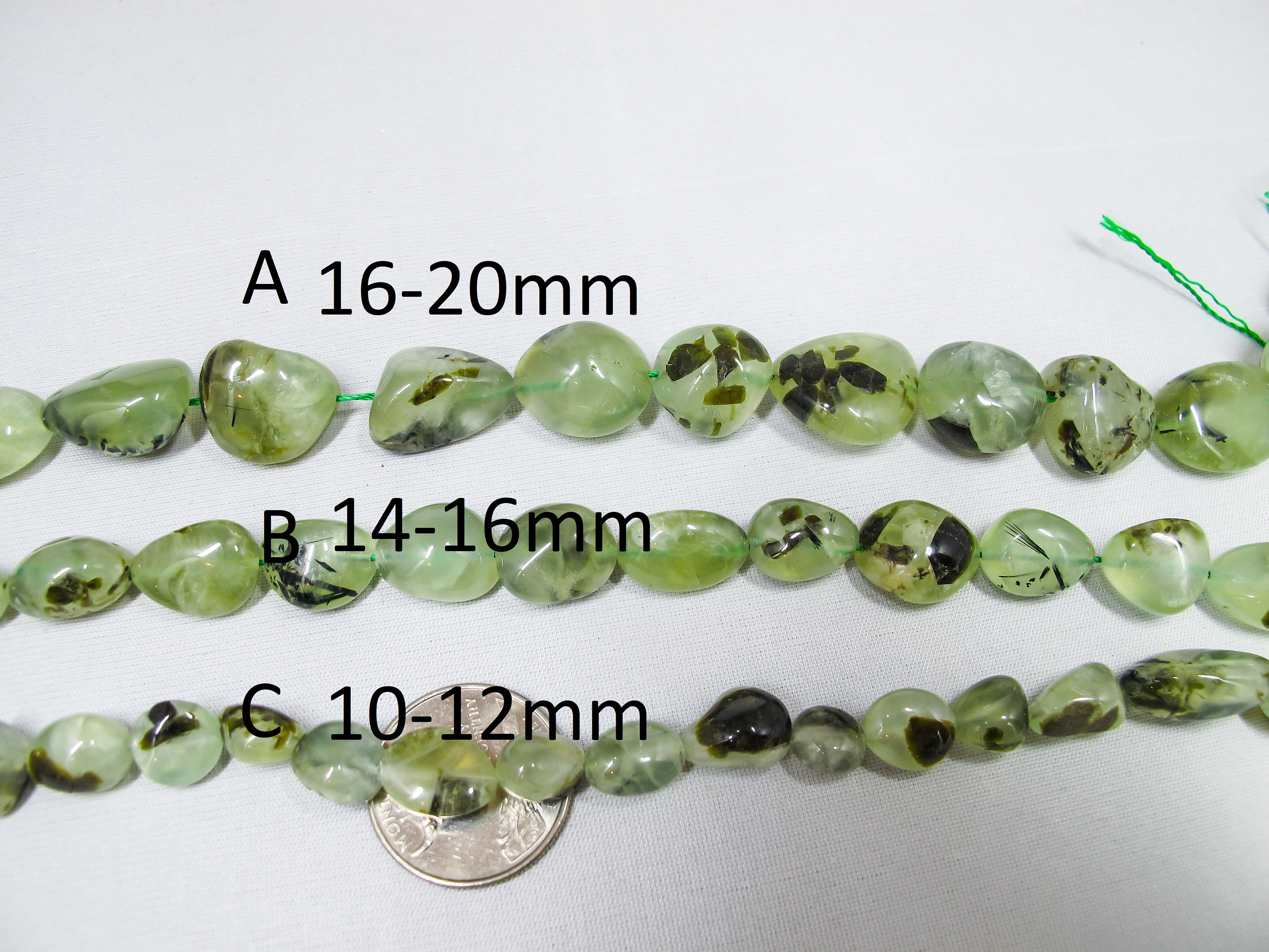 Natural Prehnite Nugget Beads 10x12 Mm/14x16mm/16x20mm. Green Gemstone Pebble Beads. Healing Stone Beads 16''