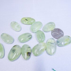 Natural prehnite pebble beads 15-30mm. Genuine gemstone beads. DIY loose beads. Healing stone. Four pieces/16''