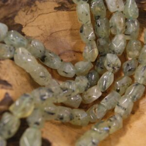 Prehnite Nugget Gemstone Bead-15mm x 10mm~~ -15.5 inch strand-