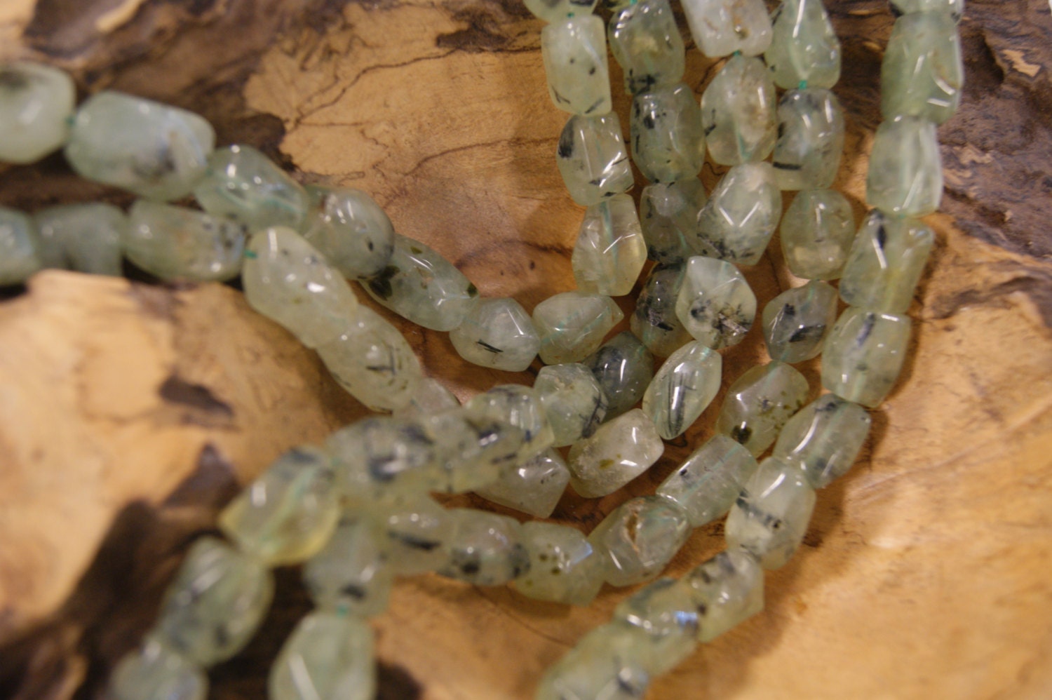 Prehnite Nugget Gemstone Bead-15mm X 10mm~~ -15.5 Inch Strand- Prehnite Nugget Gemstone Bead-15mm X 10mm~~ -15.5 Inch Strand-